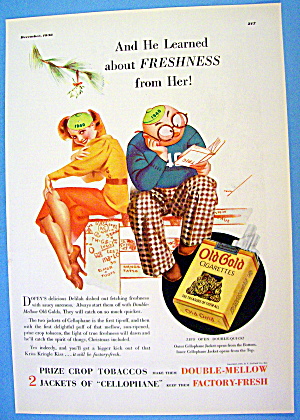 1936 Old Gold Cigarettes With Man & Woman By Petty