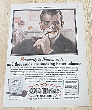 1929 Old Briar Tobacco With Man Smoking