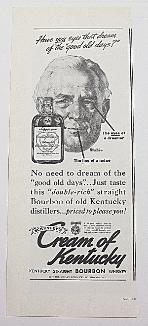 1937 Cream Of Kentucky Whiskey With Man's Face