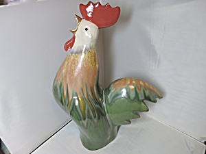 Rooster Figurine Statue By Home Goods Majolica Looking 20 Inch