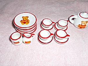 Steiff Bear Tea Set Toy Dish Set Porcelain