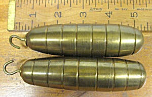 Clock Weights Pair Turned Brass 18 Ounce
