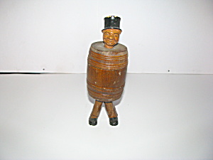Vintage Rare 1940s Wooden Barrel Cigar Container