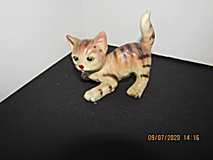 Vintage Porcelian Stripped Cat Figurine