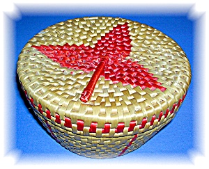 Woven Basket With Lid....