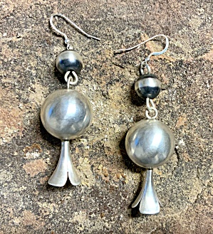 Navajo Pearls Blossom Earrings Hook 3 Inch
