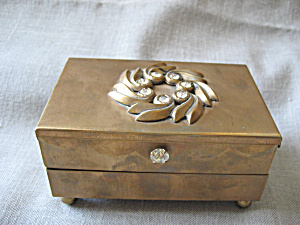 Brass Rhinestone Jewelry Box Or Cigarette Cas